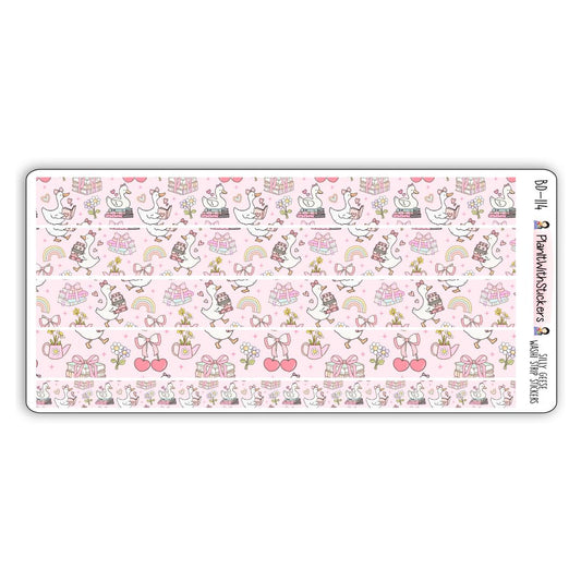 Silly Geese Bookish Long Washi Strips