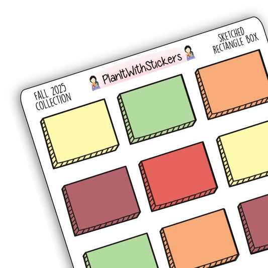 Sketched Rectangle Box Stickers – Fall 2025 Collection