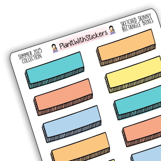Sketched Skinny Rectangle Boxes - Summer 2025 Colours