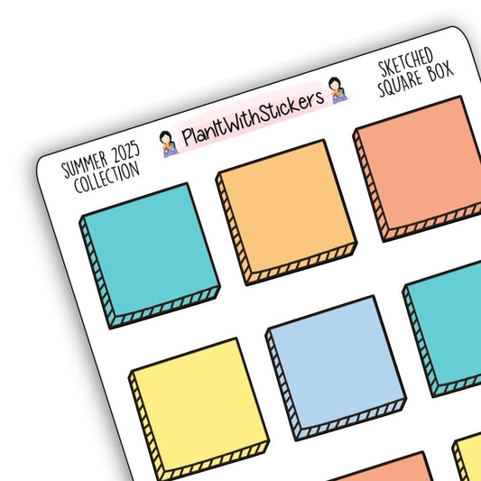 Sketched Square Boxes - Summer 2025 Colours