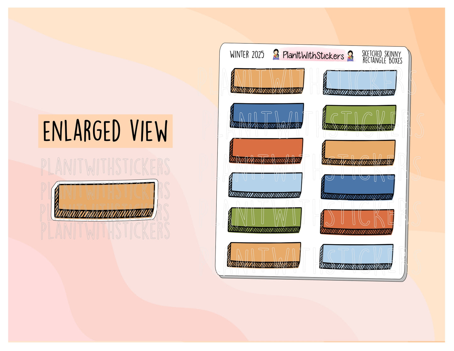 Sketched Skinny Rectangle Boxes - Winter 24/25 Colours