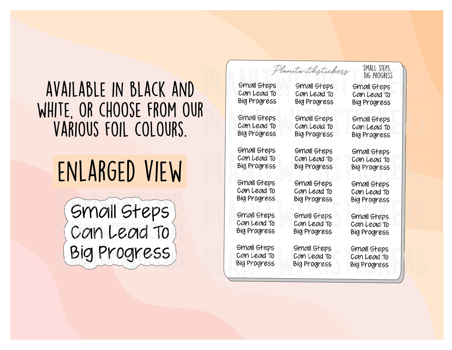 "Small Steps Lead To Big Progress" Positive Affirmation Mental Health Stickers