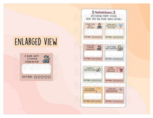 2025 - Smut and Steamy Things, Mini Prompts Reading Adventures / Reading Challenge [2 Colour Options]
