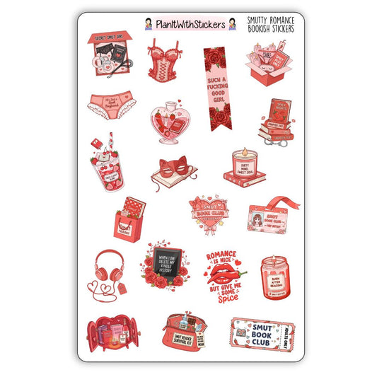 Smutty Romance Bookish Sticker Sheet