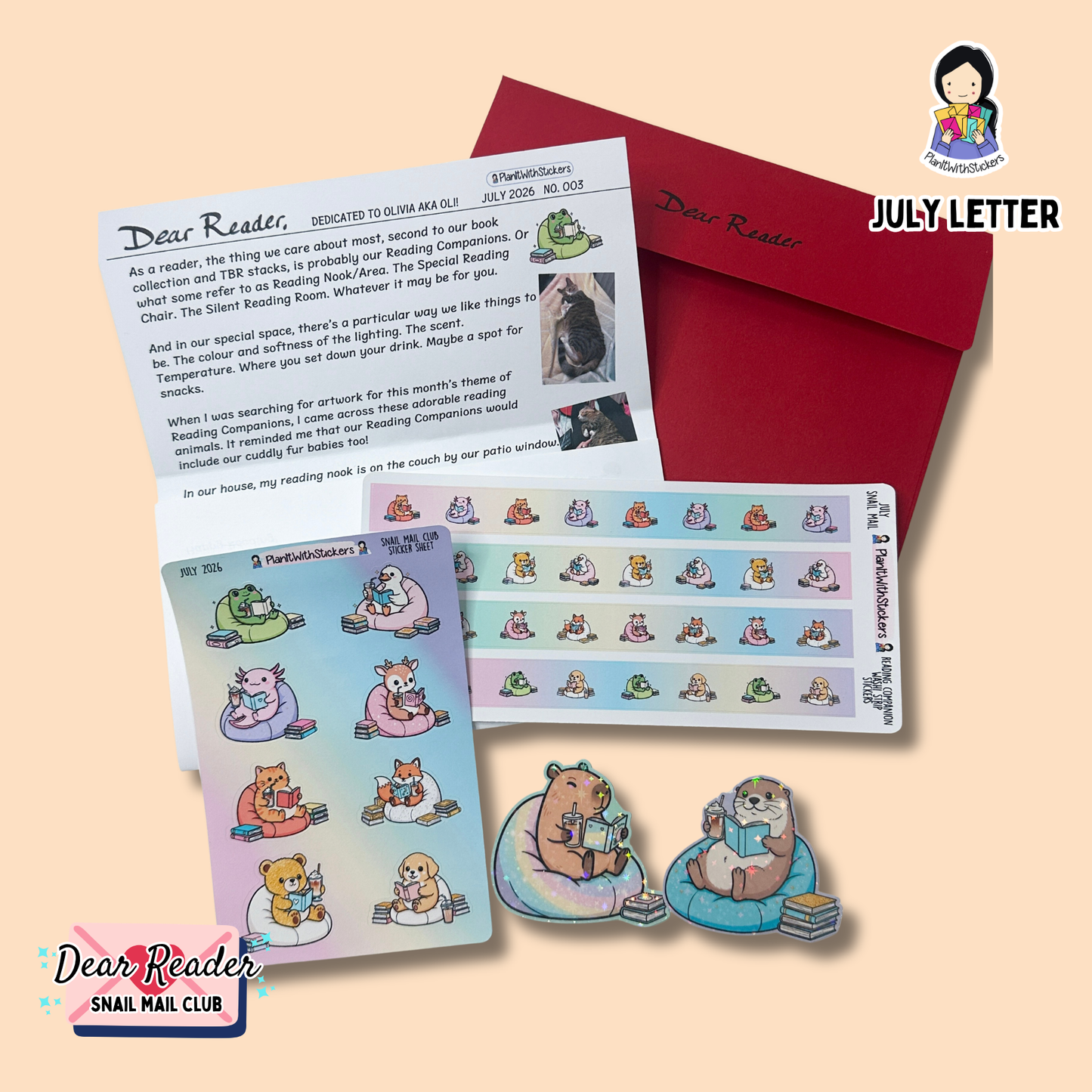 Dear Reader Monthly Snail Mail Club | Free Shipping (September)