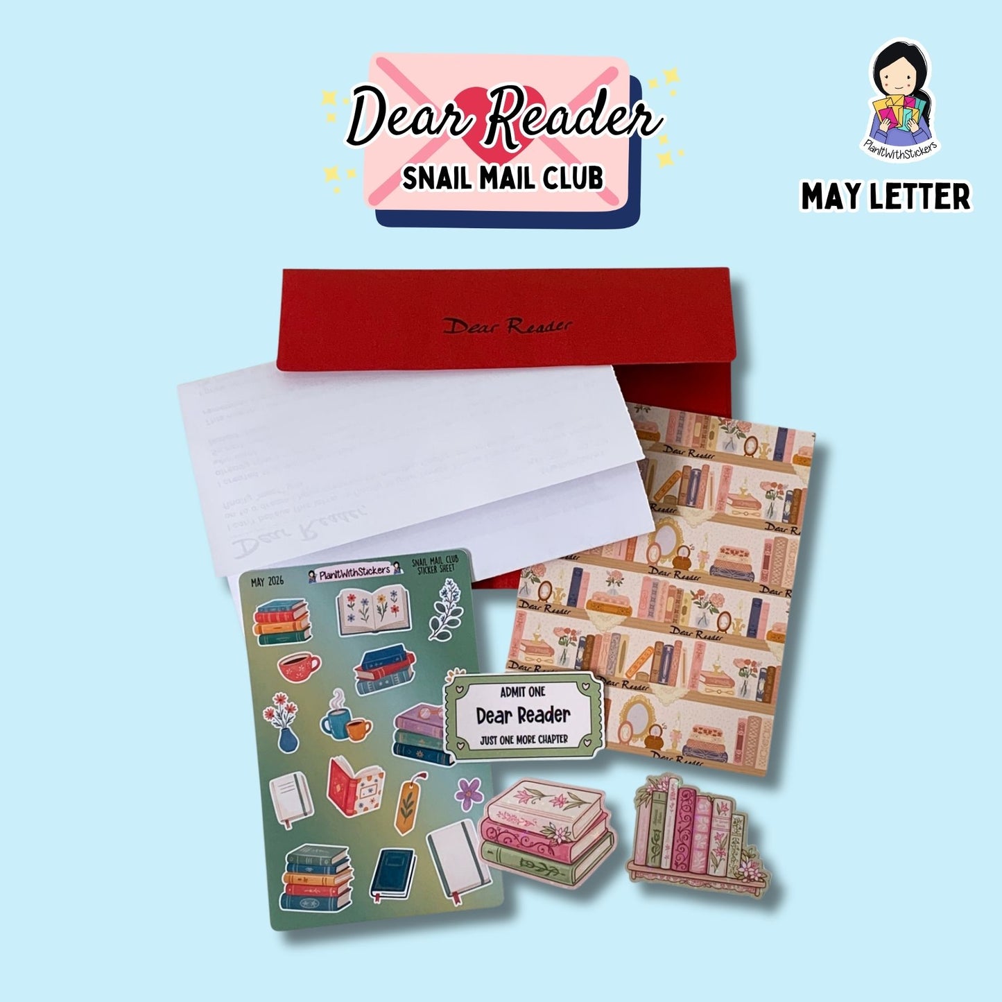 Dear Reader Monthly Snail Mail Club | Free Shipping |