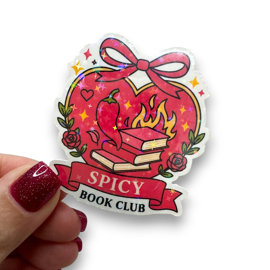 Spicy Book Club Heart Pendant Die-Cut Sticker