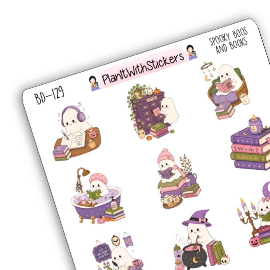 Spooky Boos And Books Sticker Sheet