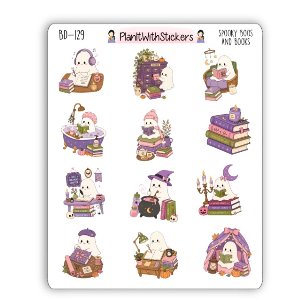 Spooky Boos And Books Sticker Sheet