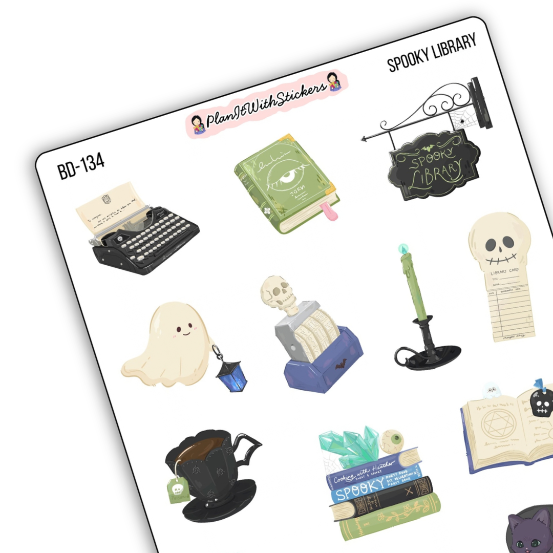 Spooky Library Deco Stickers