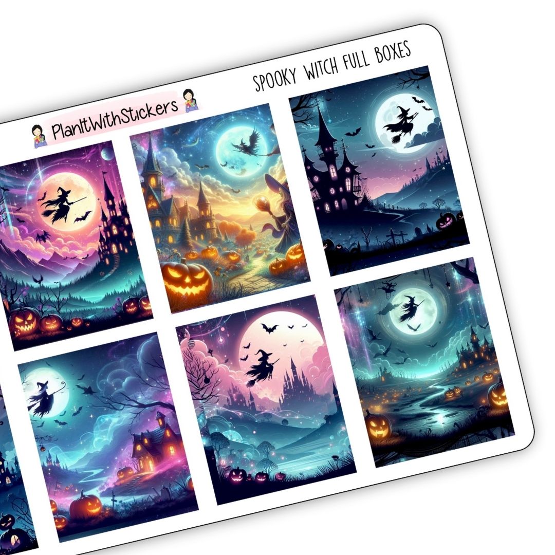 Spooky Witch Full Box Stickers – Fall 2025 Collection