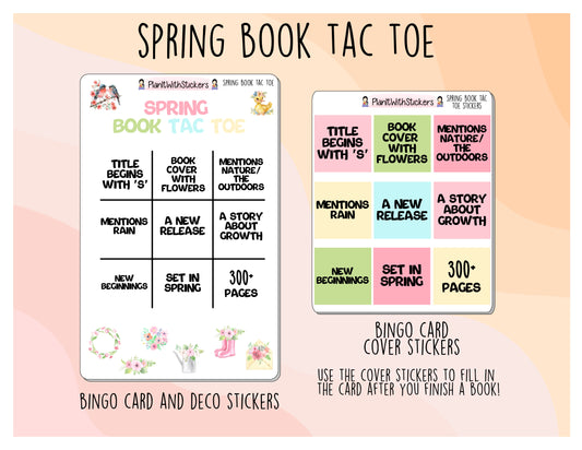 Spring Book Tac Toe Reading Challenge/Game Stickers