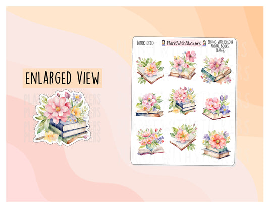 Spring Watercolour Floral Book Deco Stickers