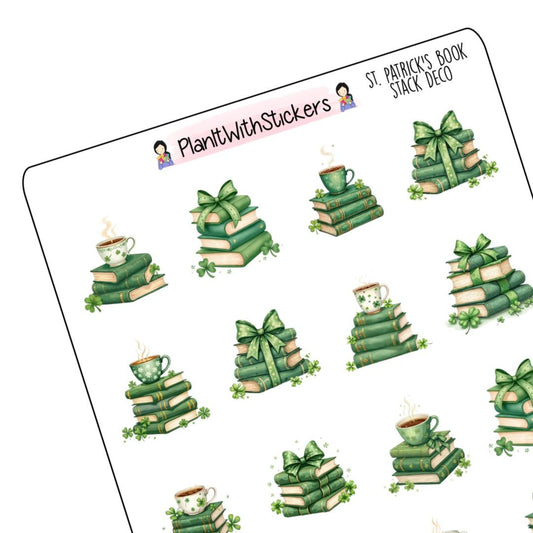 St. Patrick's Book Stack Deco Stickers