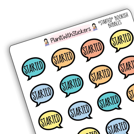 “Started” Bookish Bubbles Journaling Stickers – Summer 2025 Collection
