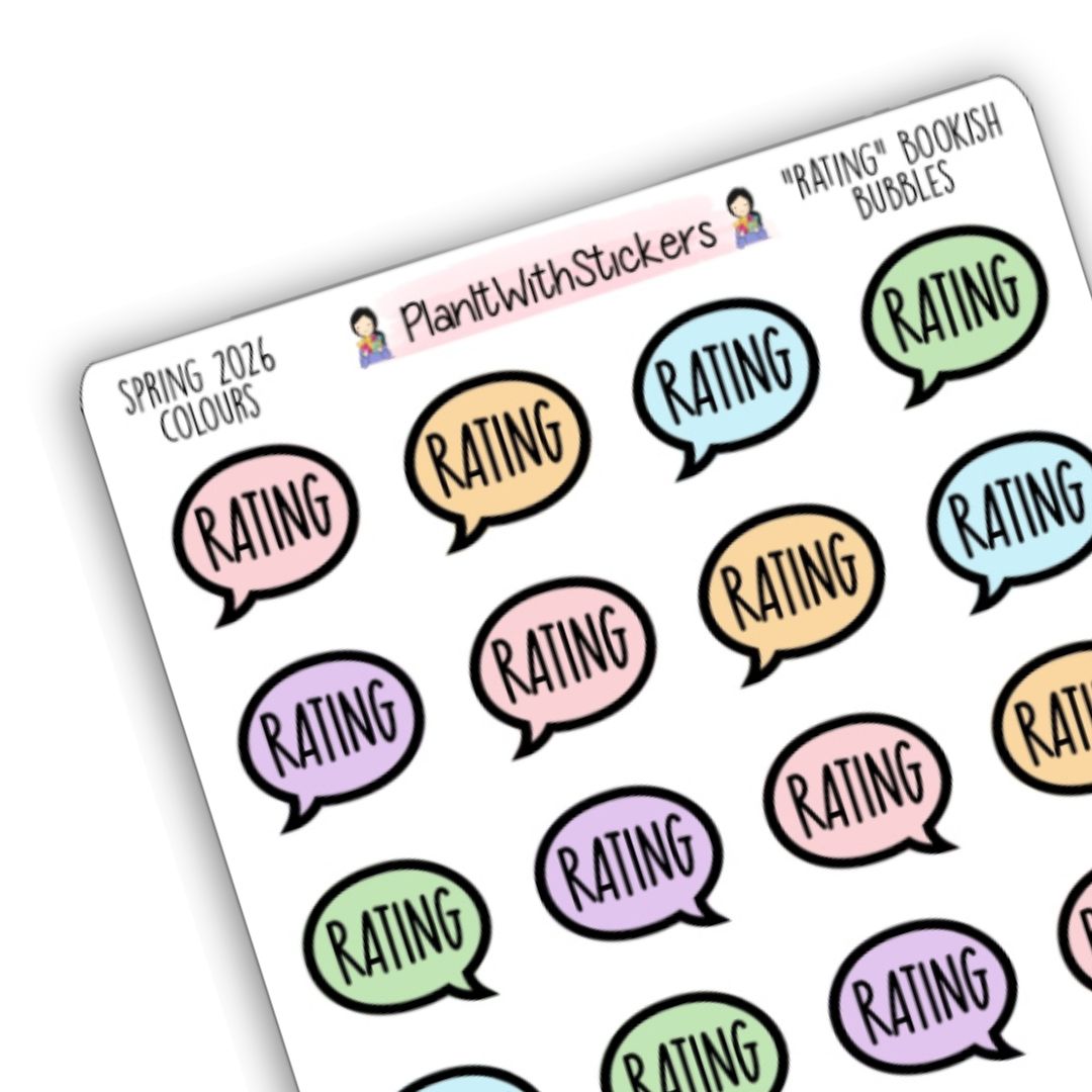 "Rating" Bookish Bubbles Book Review Sticker - Spring 2026