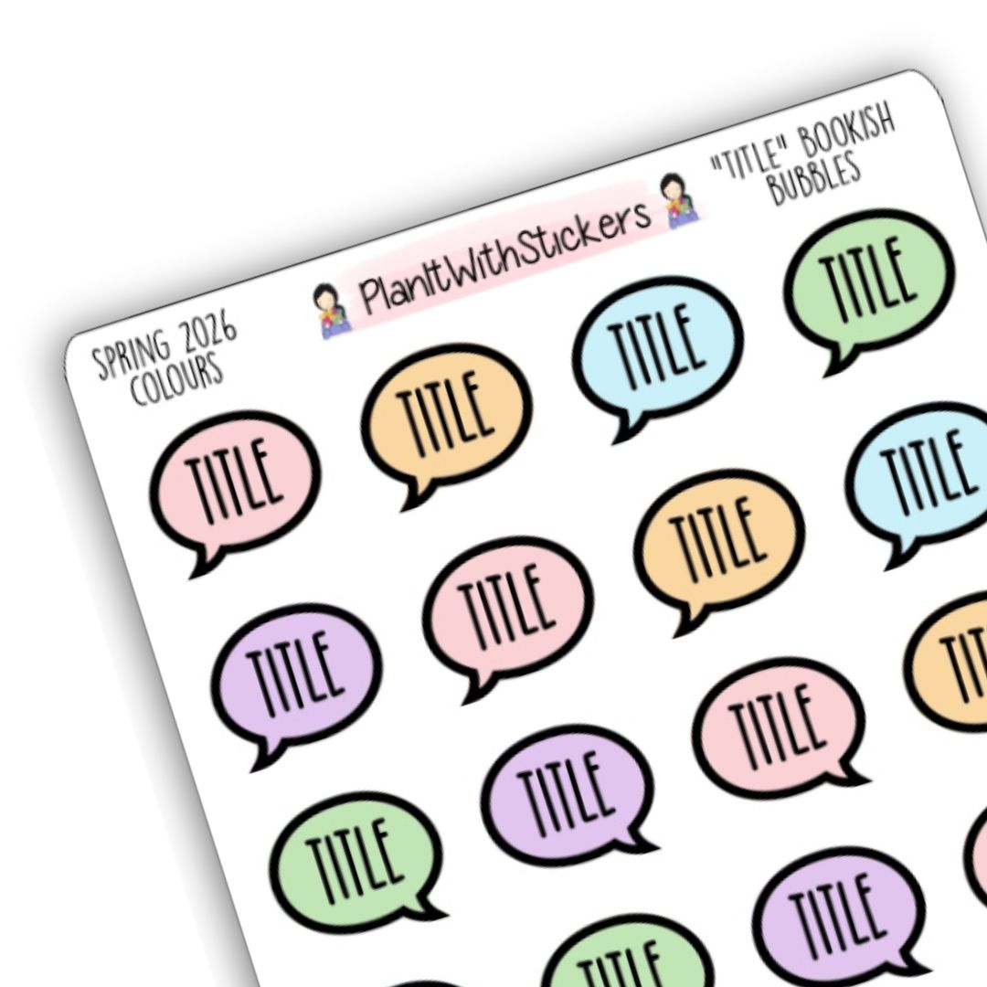 "Title" Bookish Bubbles Book Review Sticker - Spring 2026