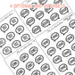 Close up of 4 sticker sheets, speech bubble icons, with words Title, Author, Genre, and Format.