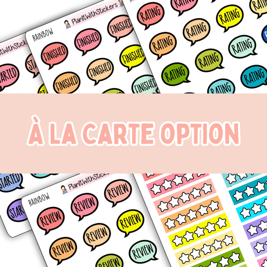 Book Journal Starter Stickers - Rainbow Colours - À La Carte