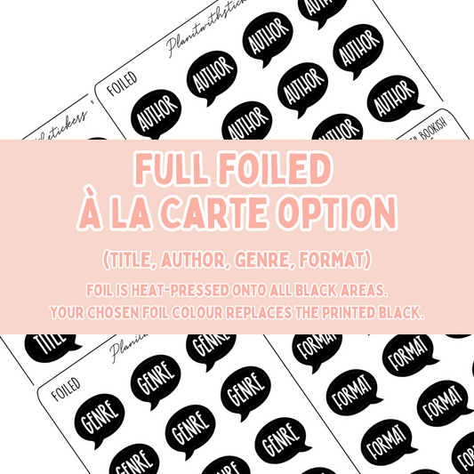 Book Journal Starter Stickers - Full Foiled -  À La Carte (Part 2)