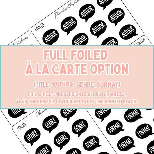 Book Journal Starter Stickers - Full Foiled -  À La Carte (Part 2)