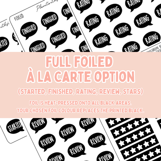 Book Journal Starter Stickers - Full Foiled -  À La Carte (Part 1)