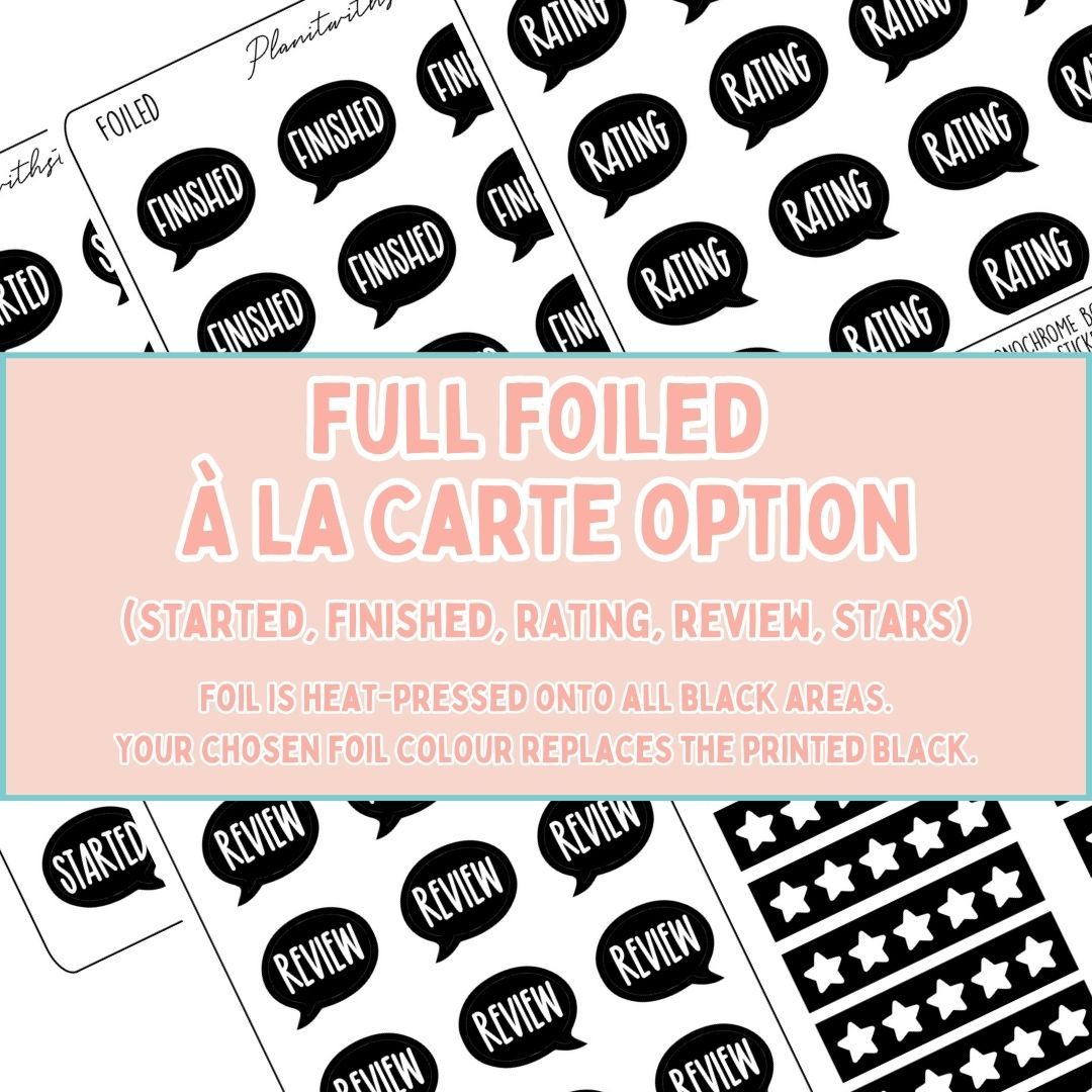 Book Journal Starter Stickers - Full Foiled -  À La Carte (Part 1)