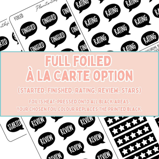 Book Journal Starter Stickers - Full Foiled -  À La Carte (Part 1)