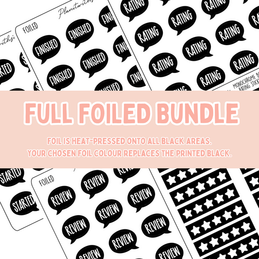 Book Journal Starter Sticker Pack - Full Foiled (Bundle)