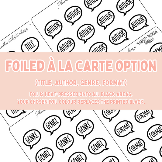Book Journal Starter Stickers - Foiled - À La Carte (Part 2)