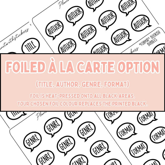 Book Journal Starter Stickers - Foiled - À La Carte (Part 2)