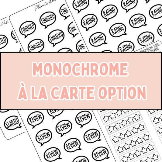 Book Journal Starter Stickers - Monochrome - À La Carte