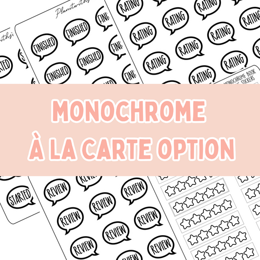 Book Journal Starter Stickers - Monochrome - À La Carte