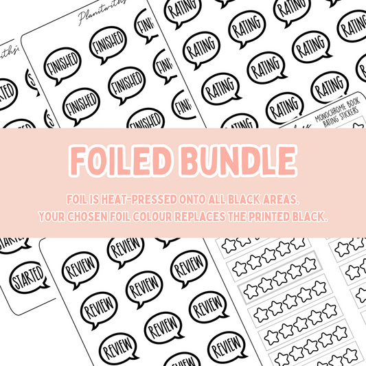 Book Journal Starter Sticker Pack - Foiled (Bundle)