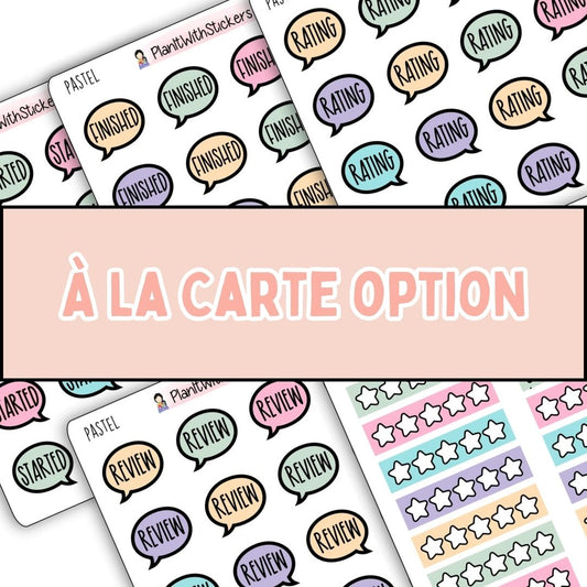 Book Journal Starter Stickers - Pastel Colours - À La Carte