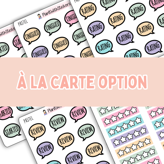Book Journal Starter Stickers - Pastel Colours - À La Carte