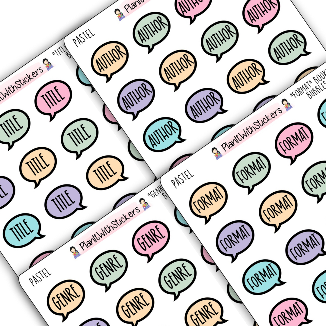 Book Journal Starter Stickers - Pastel Colours - À La Carte