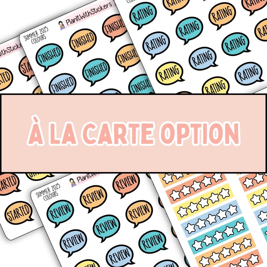 Book Journal Starter Stickers - Summer 2025 Colours - À La Carte