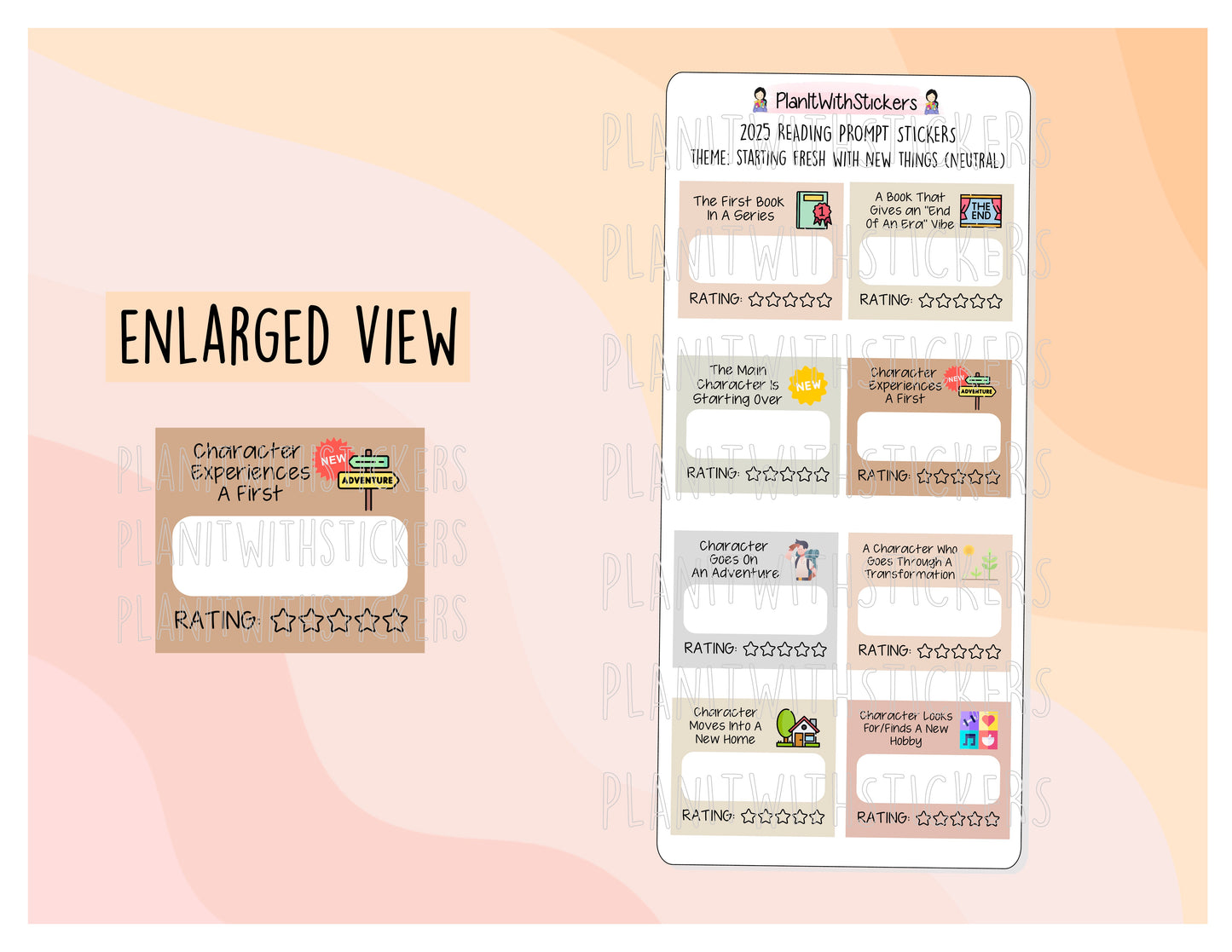 2025 - Starting Fresh With New Things, Mini Prompts Reading Adventures / Reading Challenge [2 Colour Options]