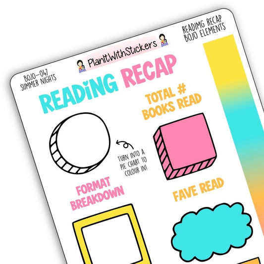 Reading Recap Journaling Stickers – Summer Nights (Summer 2026)