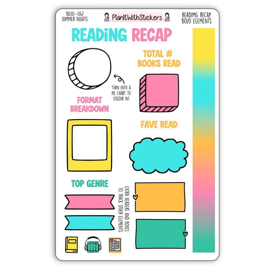 Reading Recap Journaling Stickers – Summer Nights (Summer 2026)