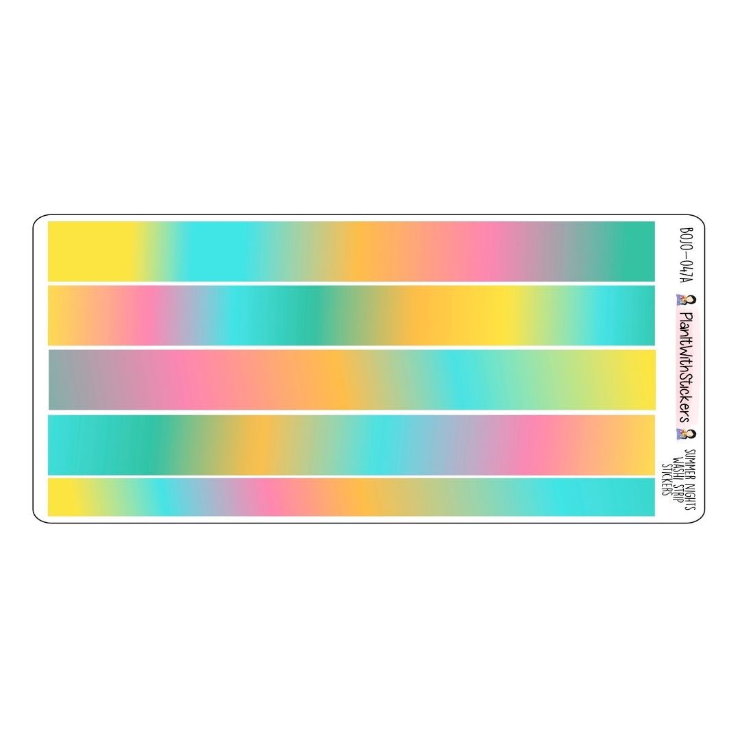 Summer Nights Long Washi Strips (Summer 2026 Colours)