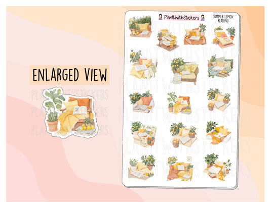 Summer Lemon Outdoor Picnic Bookish Stickers