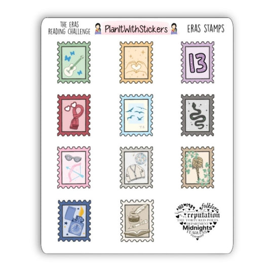 Novel Stamps for The Eras Reading Challenge - All 11 Eras