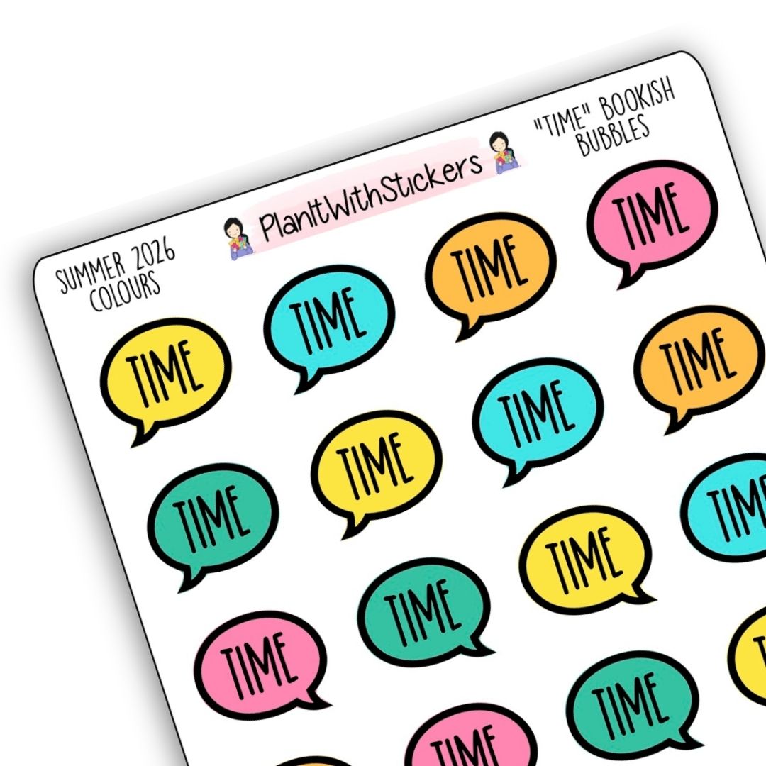 "Time" Bookish Bubbles Book Review Sticker - Summer 2026 (Copy)