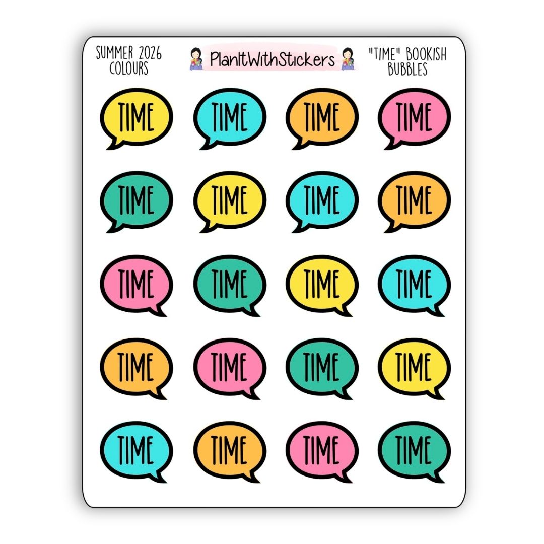 "Time" Bookish Bubbles Book Review Sticker - Summer 2026 (Copy)