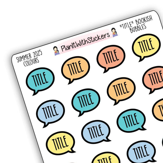 “Title” Bookish Bubbles Journaling Stickers – Summer 2025 Collection
