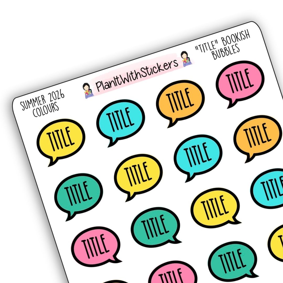 "Title" Bookish Bubbles Book Review Sticker - Summer 2026