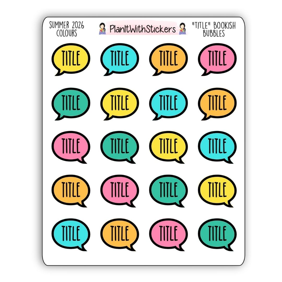 "Title" Bookish Bubbles Book Review Sticker - Summer 2026