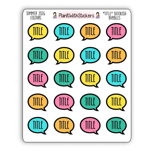 "Title" Bookish Bubbles Book Review Sticker - Summer 2026